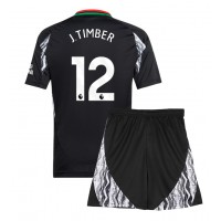 Camisa de Futebol Arsenal Jurrien Timber #12 Equipamento Secundário Infantil 2024-25 Manga Curta (+ Calças curtas)